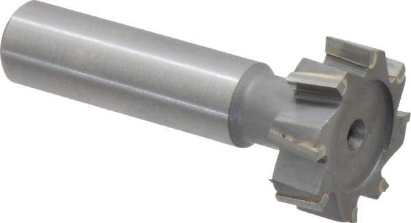 Made in USA - 1" Diam x 5/16" Face Width, Carbide-Tipped, 8 Teeth, Shank Connection Woodruff Keyseat Cutter - Uncoated, 2-5/16" OAL x 1/2" Shank, Staggered Teeth, ANSI 1008, Old Standard B - USA Tool & Supply