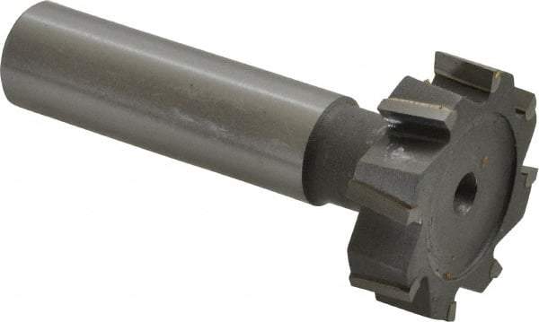 Made in USA - 1-1/8" Diam x 5/16" Face Width, Carbide-Tipped, 8 Teeth, Shank Connection Woodruff Keyseat Cutter - Uncoated, 2-5/16" OAL x 1/2" Shank, Staggered Teeth, ANSI 1009, Old Standard C - USA Tool & Supply