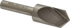 Interstate - 1/2" Head Diam, 1/4" Shank Diam, 1 Flute 100° High Speed Steel Countersink - USA Tool & Supply