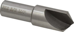 Interstate - 5/8" Head Diam, 1/2" Shank Diam, 1 Flute 100° High Speed Steel Countersink - USA Tool & Supply