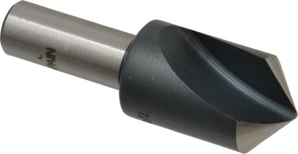 Interstate - 7/8" Head Diam, 1/2" Shank Diam, 1 Flute 100° High Speed Steel Countersink - USA Tool & Supply