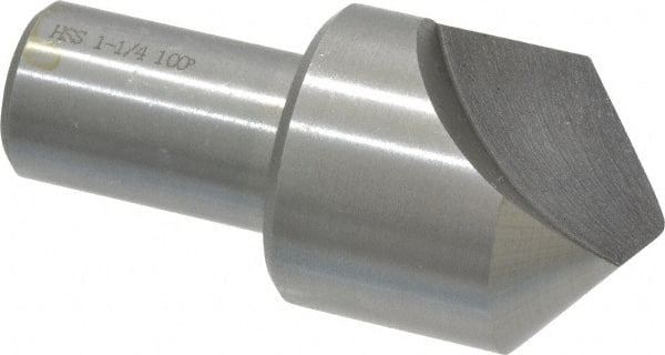 Interstate - 1-1/4" Head Diam, 3/4" Shank Diam, 1 Flute 100° High Speed Steel Countersink - USA Tool & Supply