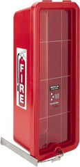Made in USA - 20 Lb. Capacity, Surface Mount, Crystal Polystyrene Fire Extinguisher Cabinet - 11-1/2 Inch Wide x 28-1/2 Inch High x 9-1/2 Inch Deep, Red - USA Tool & Supply