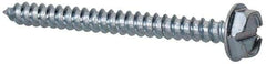 Value Collection - #6 Hex Washer Head Slotted Sheet Metal Screw - Steel, 1-1/2" Length Under Head, Grade 2 - USA Tool & Supply