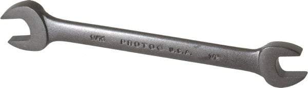 Proto - 1/2" x 9/16" Standard Open End Wrench - 7-7/64" OAL, Double End, Black Finish, 15° Head Angle - USA Tool & Supply