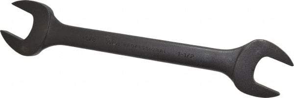 Proto - 1-1/2" x 1-5/8" Standard Open End Wrench - 17-1/16" OAL, Double End, Black Finish, 15° Head Angle - USA Tool & Supply