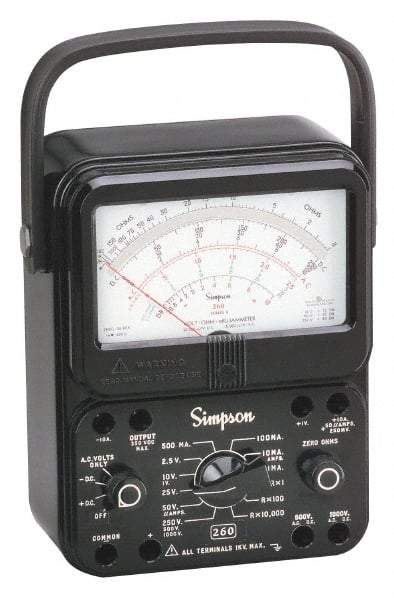 Simpson Electric - 0 VAC to 300 VAC, Current Leakage Tester - Analog Display, 60 Hz, 9V Power Supply - USA Tool & Supply