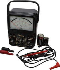 Simpson Electric - 12388, 1,000 VAC/VDC, Analog Milliammeter Multimeter - 20 mOhm, Measures Voltage, Current, Resistance - USA Tool & Supply