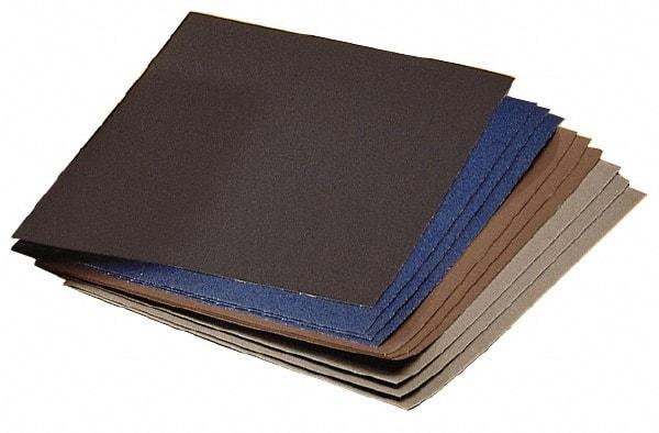3M - 220 Grit, Aluminum Oxide Sanding Sheet - 11" Long x 9" Wide, Very Fine Grade, A Weighted Paper Backing - USA Tool & Supply