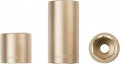 Ampco - 1-1/8", 3/4" Drive, Deep Hand Socket - 6 Points, Aluminum Bronze - USA Tool & Supply