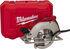 Milwaukee Tool - 15 Amps, 7-1/4" Blade Diam, 5,800 RPM, Electric Circular Saw - 120 Volts, 3.25 hp, 9' Cord Length, 5/8" Arbor Hole, Left Blade - USA Tool & Supply