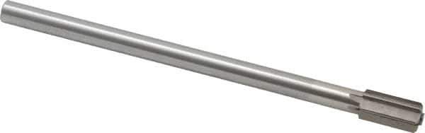 Interstate - 9/16" Diam, 0.4345 to 0.4375" Max Diam Straight Shank, 1-1/8" Flute Length, Machine Expansion Reamer - Straight Flute, 8" OAL, Right Hand Cut, 6 Flutes, High Speed Steel, Bright Finish - USA Tool & Supply