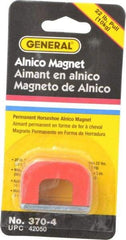 General - 1 Hole, 3/16" Hole Diam, 1-1/2" Overall Width, 1" Deep, 1" High, 22 Lb Average Pull Force, Alnico Power Magnets - 5/16" Pole Width - USA Tool & Supply