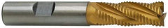 Hertel - 1/4" Diam, Fine Pitch, 1/4" LOC, 4 Flute Cobalt Roughing Square End Mill - TiN Finish, 2-1/16" OAL, 3/8" Shank Diam, Single End, Centercutting, 30° Helix - USA Tool & Supply