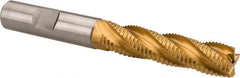 Hertel - 1/2" Diam, Fine Pitch, 2" LOC, 4 Flute Cobalt Roughing Square End Mill - TiN Finish, 4" OAL, 1/2" Shank Diam, Single End, 30° Helix - USA Tool & Supply