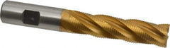 Hertel - 3/4" Diam, Fine Pitch, 3" LOC, 4 Flute Cobalt Roughing Square End Mill - TiN Finish, 5-1/4" OAL, 3/4" Shank Diam, Single End, 30° Helix - USA Tool & Supply