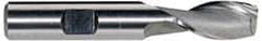 Hertel - 9/16", 2" LOC, 5/8" Shank Diam, 4-1/8" OAL, 2 Flute, High Speed Steel Square End Mill - Single End, Uncoated, Spiral Flute, 30° Helix, Centercutting, Right Hand Cut, Right Hand Flute - USA Tool & Supply