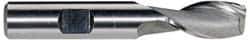 Hertel - 17/64", 9/16" LOC, 3/8" Shank Diam, 2-1/2" OAL, 2 Flute, High Speed Steel Square End Mill - Single End, Uncoated, Spiral Flute, 30° Helix, Centercutting, Right Hand Cut, Right Hand Flute - USA Tool & Supply