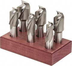 Hertel - 3/4 to 1-1/2", 2 Flute End Mill Set - Uncoated, High Speed Steel, 3/4" Shank Diam, Centercutting - USA Tool & Supply