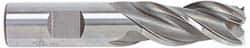 Accupro - 3/8", 1-1/2" LOC, 3/8" Shank Diam, 3-1/4" OAL, 3 Flute, Powdered Metal Square End Mill - Single End, Uncoated, Spiral Flute, 42° Helix, Centercutting, Right Hand Cut, Right Hand Flute - USA Tool & Supply