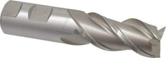 Hertel - 1", 2" LOC, 1" Shank Diam, 4-1/2" OAL, 3 Flute, High Speed Steel Square End Mill - Single End, Uncoated, Spiral Flute, 42° Helix, Centercutting, Right Hand Cut, Right Hand Flute - USA Tool & Supply