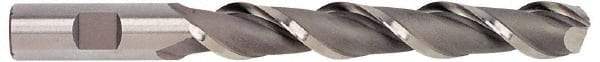 Hertel - 1-1/4", 4" LOC, 1-1/4" Shank Diam, 6-1/2" OAL, 3 Flute, High Speed Steel Square End Mill - Single End, Uncoated, Spiral Flute, 42° Helix, Centercutting, Right Hand Cut, Right Hand Flute - USA Tool & Supply