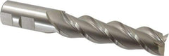 Hertel - 1", 4" LOC, 1" Shank Diam, 6-1/2" OAL, 3 Flute, High Speed Steel Square End Mill - Single End, Uncoated, Spiral Flute, 42° Helix, Centercutting, Right Hand Cut, Right Hand Flute - USA Tool & Supply
