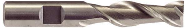 Hertel - 7/8", 1-7/8" LOC, 7/8" Shank Diam, 4-1/8" OAL, 2 Flute, High Speed Steel Square End Mill - Single End, Uncoated, Spiral Flute, 42° Helix, Centercutting, Right Hand Cut, Right Hand Flute - USA Tool & Supply