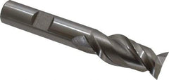 Hertel - 5/8", 1-3/8" LOC, 1/2" Shank Diam, 3-3/8" OAL, 2 Flute, High Speed Steel Square End Mill - Single End, Uncoated, Spiral Flute, 42° Helix, Centercutting, Right Hand Cut, Right Hand Flute - USA Tool & Supply