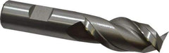 Hertel - 7/8", 1-7/8" LOC, 3/4" Shank Diam, 4-1/8" OAL, 2 Flute, High Speed Steel Square End Mill - Single End, Uncoated, Spiral Flute, 42° Helix, Centercutting, Right Hand Cut, Right Hand Flute - USA Tool & Supply