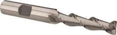 Hertel - 5/16", 1-3/8" LOC, 3/8" Shank Diam, 3-1/8" OAL, 2 Flute, High Speed Steel Square End Mill - Single End, Uncoated, Spiral Flute, 42° Helix, Centercutting, Right Hand Cut, Right Hand Flute - USA Tool & Supply