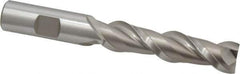 Hertel - 5/8", 2-1/2" LOC, 5/8" Shank Diam, 4-5/8" OAL, 2 Flute, High Speed Steel Square End Mill - Single End, Uncoated, Spiral Flute, 42° Helix, Centercutting, Right Hand Cut, Right Hand Flute - USA Tool & Supply