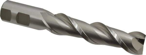 Hertel - 1", 4" LOC, 1" Shank Diam, 6-1/2" OAL, 2 Flute, High Speed Steel Square End Mill - Single End, Uncoated, Spiral Flute, 42° Helix, Centercutting, Right Hand Cut, Right Hand Flute - USA Tool & Supply