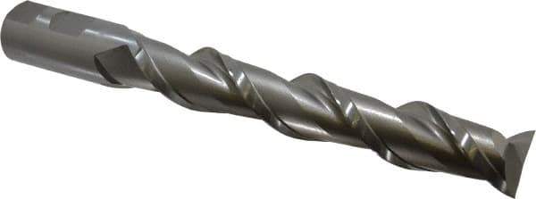 Hertel - 1", 6" LOC, 1" Shank Diam, 8-1/2" OAL, 2 Flute, High Speed Steel Square End Mill - Single End, Uncoated, Spiral Flute, 42° Helix, Centercutting, Right Hand Cut, Right Hand Flute - USA Tool & Supply