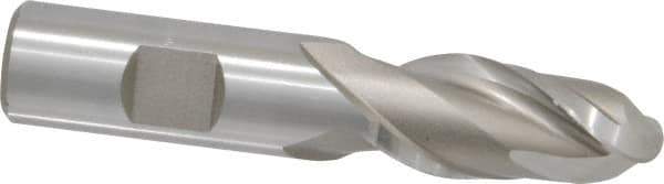 Hertel - 3/4" Diam, 1-5/8" LOC, 2 Flute High Speed Steel Ball End Mill - Uncoated, Single End, 3-7/8" OAL, 3/4" Shank Diam, Spiral Flute - USA Tool & Supply