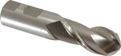 Hertel - 1" Diam, 2" LOC, 2 Flute High Speed Steel Ball End Mill - Uncoated, Single End, 4-1/2" OAL, 1" Shank Diam, Spiral Flute - USA Tool & Supply