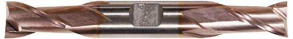 Hertel - 5/8", 1-1/8" LOC, 5/8" Shank Diam, 4-1/2" OAL, 2 Flute, Cobalt Square End Mill - Double End, TiCN Finish, Spiral Flute, 30° Helix, Centercutting, Right Hand Cut, Right Hand Flute - USA Tool & Supply