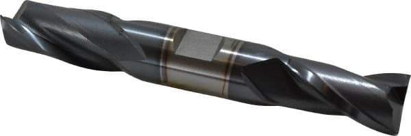 Hertel - 3/4", 1-5/16" LOC, 3/4" Shank Diam, 5" OAL, 2 Flute, Cobalt Square End Mill - Double End, TiCN Finish, Spiral Flute, 30° Helix, Centercutting, Right Hand Cut, Right Hand Flute - USA Tool & Supply
