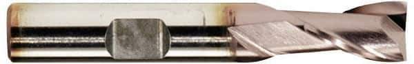 Hertel - 17/32", 1-1/8" LOC, 1/2" Shank Diam, 3-3/8" OAL, 2 Flute, High Speed Steel Square End Mill - Single End, TiCN Finish, Spiral Flute, 30° Helix, Centercutting, Right Hand Cut, Right Hand Flute - USA Tool & Supply
