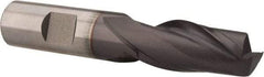 Hertel - 5/8", 1-5/16" LOC, 5/8" Shank Diam, 3-7/16" OAL, 2 Flute, Cobalt Square End Mill - Single End, TiCN Finish, Spiral Flute, 30° Helix, Centercutting, Right Hand Cut, Right Hand Flute - USA Tool & Supply