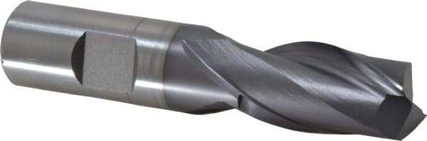 Hertel - 3/4", 1-5/16" LOC, 3/4" Shank Diam, 3-9/16" OAL, 2 Flute, Cobalt Square End Mill - Single End, TiCN Finish, Spiral Flute, 30° Helix, Centercutting, Right Hand Cut, Right Hand Flute - USA Tool & Supply