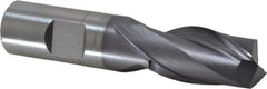 Hertel - 3/4", 1-5/16" LOC, 3/4" Shank Diam, 3-9/16" OAL, 2 Flute, Cobalt Square End Mill - Single End, TiCN Finish, Spiral Flute, 30° Helix, Centercutting, Right Hand Cut, Right Hand Flute - USA Tool & Supply