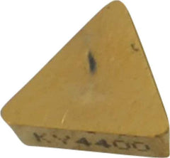 Kennametal - TPG222 T0420 Grade KY4400 Ceramic Turning Insert - TiN Finish, 60° Triangle, 1/4" Inscr Circle, 1/8" Thick, 1/32" Corner Radius - USA Tool & Supply