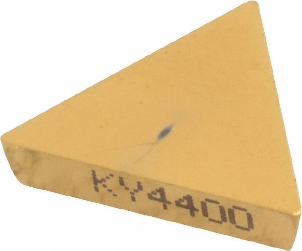 Kennametal - TPG321 T0420 Grade KY4400 Ceramic Turning Insert - TiN Finish, 60° Triangle, 3/8" Inscr Circle, 1/8" Thick, 1/64" Corner Radius - USA Tool & Supply