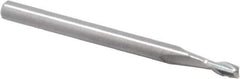RobbJack - 3/32", 3/16" LOC, 1/8" Shank Diam, 1-1/2" OAL, 2 Flute, Solid Carbide Square End Mill - Single End, Uncoated, Spiral Flute, 30° Helix, Centercutting, Right Hand Cut, Right Hand Flute, Series S1-201 - USA Tool & Supply