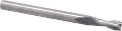 RobbJack - 1/8", 1/4" LOC, 1/8" Shank Diam, 1-1/2" OAL, 2 Flute, Solid Carbide Square End Mill - Single End, Uncoated, Spiral Flute, 30° Helix, Centercutting, Right Hand Cut, Right Hand Flute, Series S1-201 - USA Tool & Supply