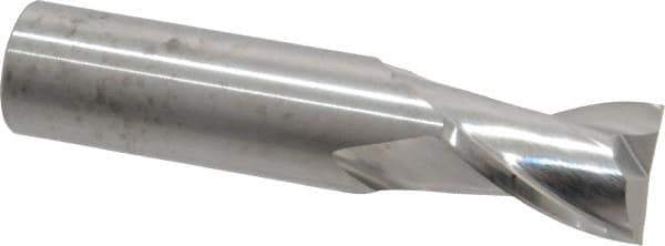 RobbJack - 3/4", 1" LOC, 3/4" Shank Diam, 3-1/2" OAL, 2 Flute, Solid Carbide Square End Mill - Single End, Uncoated, Spiral Flute, 30° Helix, Centercutting, Right Hand Cut, Right Hand Flute, Series S1-201 - USA Tool & Supply