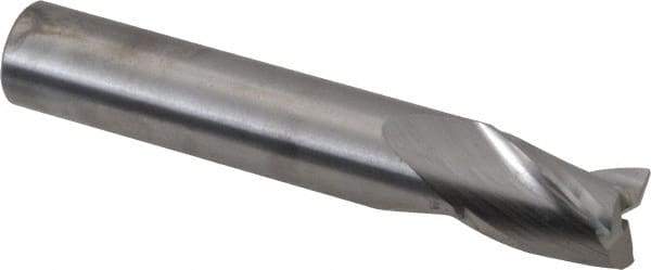RobbJack - 1/2" Diam, 5/8" LOC, 1/2" Shank Diam, 3" OAL, 3 Flute Solid Carbide Square End Mill - Single End, Uncoated, Spiral Flute, 30° Helix Angle, Centercutting, Right Hand Cut, Right Hand Flute, Stub Length - USA Tool & Supply