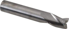 RobbJack - 1/2" Diam, 5/8" LOC, 1/2" Shank Diam, 3" OAL, 3 Flute Solid Carbide Square End Mill - Single End, Uncoated, Spiral Flute, 30° Helix Angle, Centercutting, Right Hand Cut, Right Hand Flute, Stub Length - USA Tool & Supply