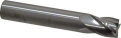 RobbJack - 1/2", 5/8" LOC, 1/2" Shank Diam, 3" OAL, 4 Flute, Solid Carbide Square End Mill - Single End, Uncoated, Spiral Flute, 30° Helix, Centercutting, Right Hand Cut, Right Hand Flute, Series S1-401 - USA Tool & Supply